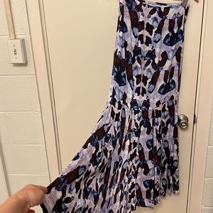 Yireh Purple Floral Long High Thigh Skirt